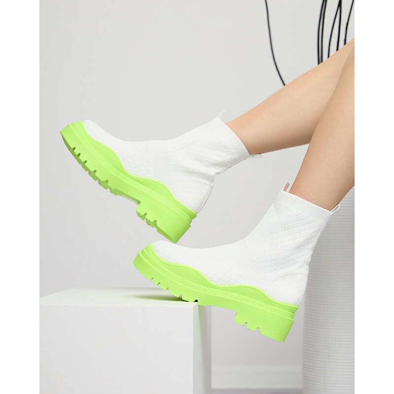 Resti White-green womens flat-heeled boots Seritis - Footwear 107838846