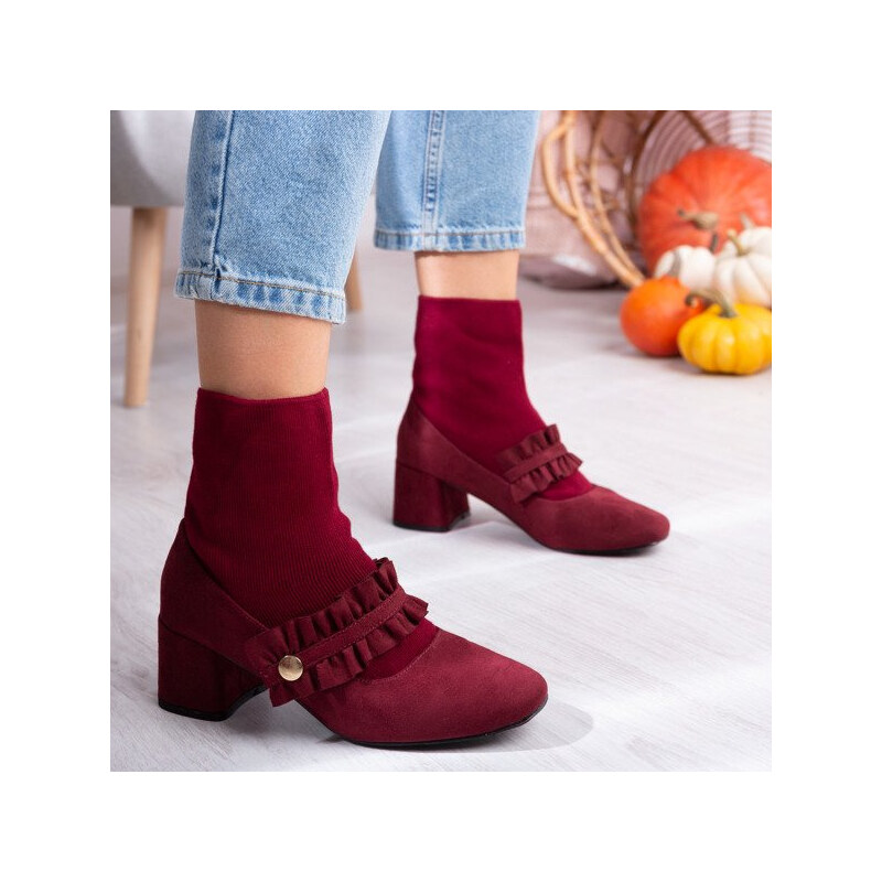 Resti Maroon pumps with sock Preciosa - Footwear 107838905