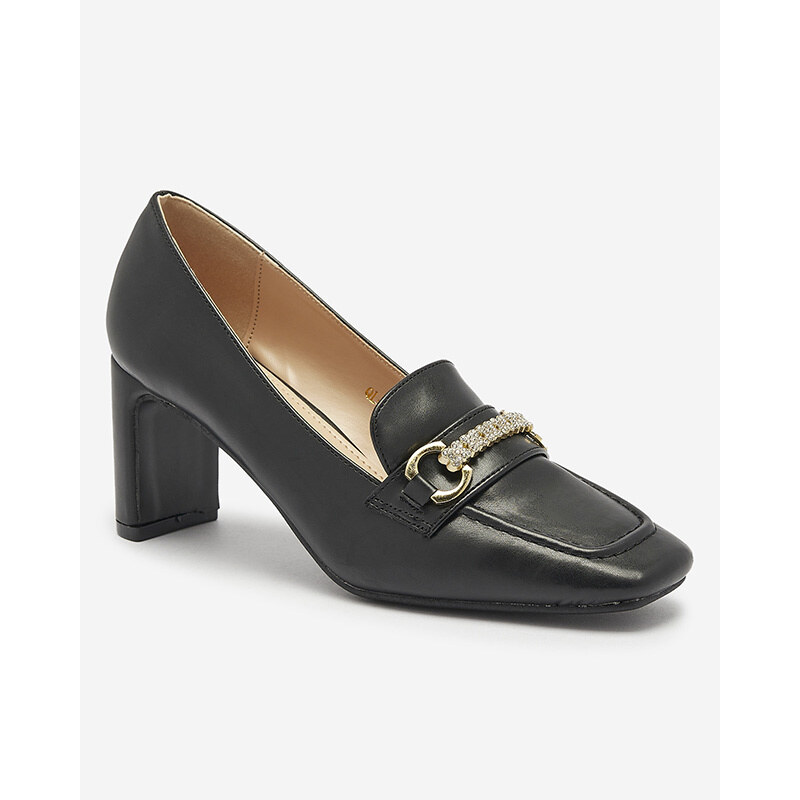 Resti Black womens moccasin style pumps Kolalic- Footwear 107838916