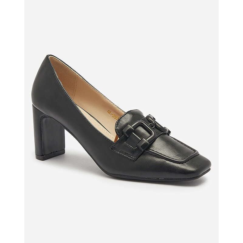 Resti Womens moccasin-style pumps in black Mokwell-Footwear 107838915
