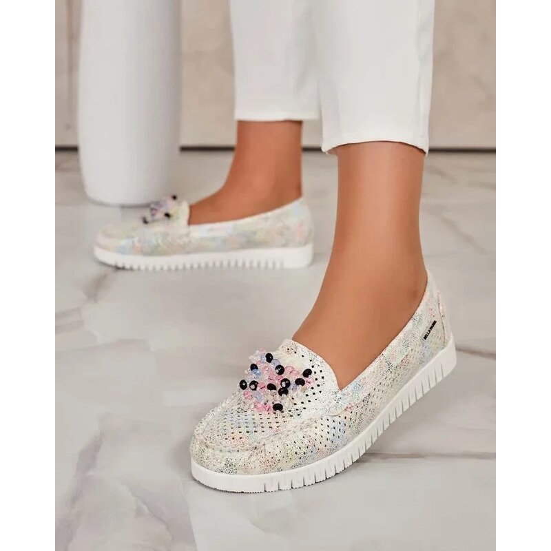 Resti Womens beaded openwork moccasins Namis 107853704