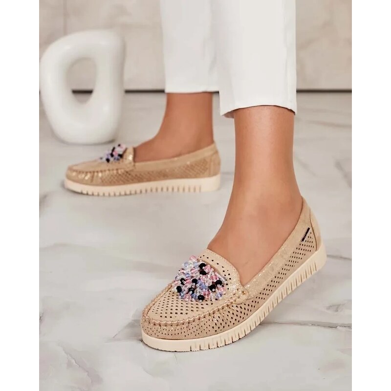 Resti Womens beaded openwork moccasins Namis 107853716