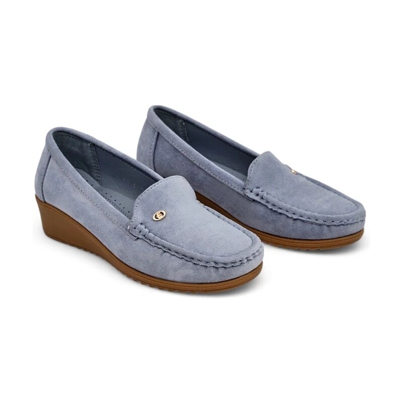 Resti Womens low wedge moccasin shoes Lepolt
