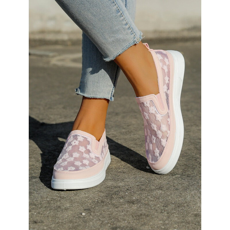 Resti Womens mesh loafers with flowers Emzos