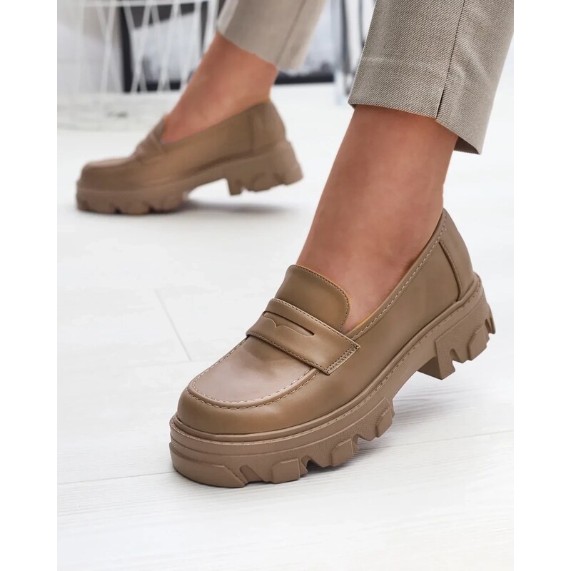 Resti Womens light brown moccasins on a solid sole Desika - Footwear 107853555
