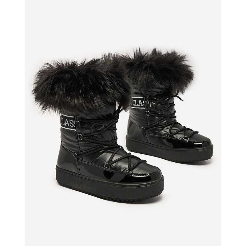 Resti Lace-up boots ala snow boots with fur Heccti