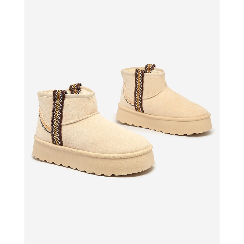 Resti Womens short boots ala snow boots with ornament Erititta