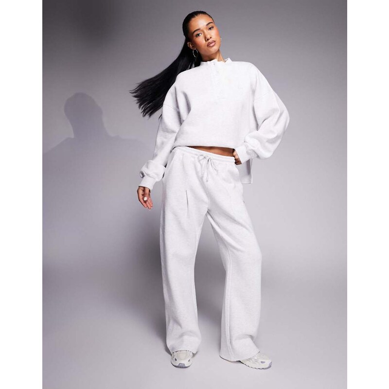 Kaiia cotton rich wide leg embroidered logo joggers co-ord in