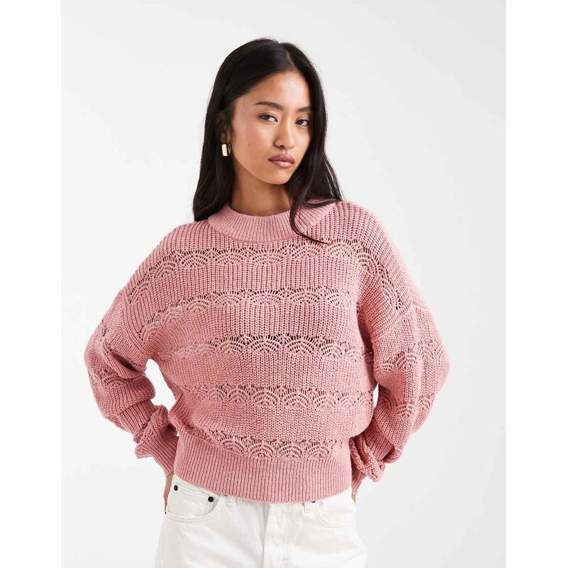 Vero Moda open knit jumper in pink 107859561