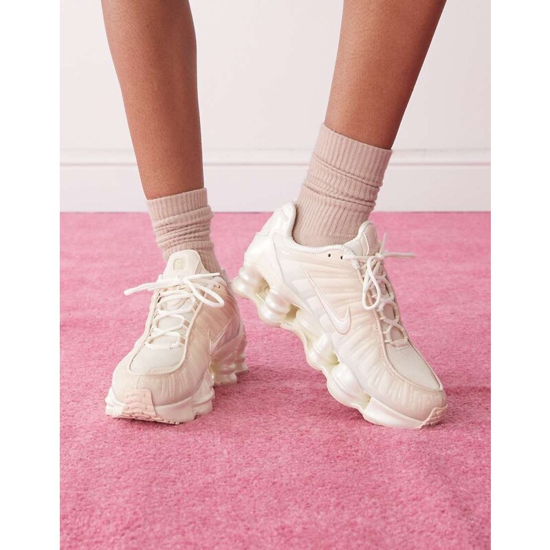 Nike Shox TL pearlised trainers in off white