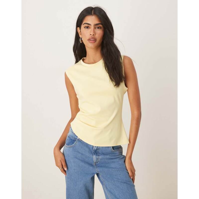 ASOS DESIGN waist detail asymmetric sharp should tee in