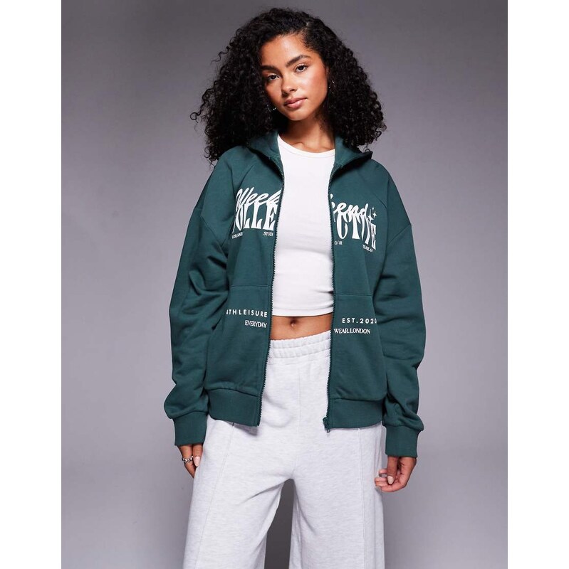ASOS Weekend Collective Weekend Collective zip through hoodie with 107861834