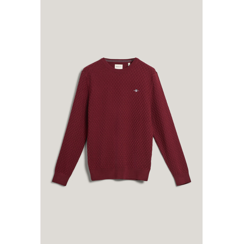 SVETR GANT MICRO TEXTURE C-NECK PLUMPED RED