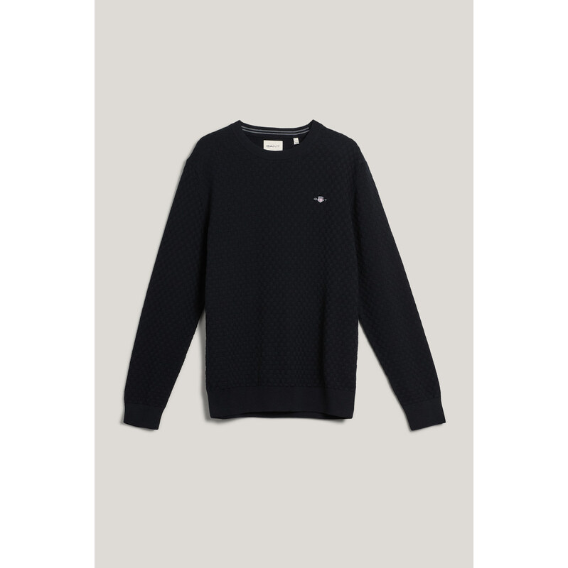 SVETR GANT MICRO TEXTURE C-NECK BLACK