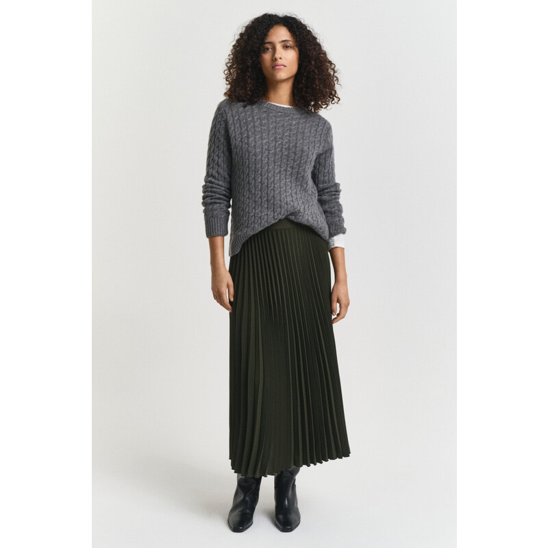SUKNĚ GANT MIDI PLEATED SKIRT GREEN LAGOON