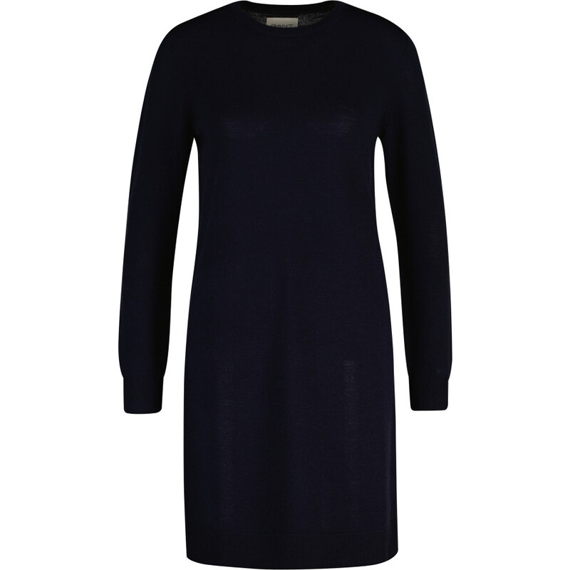 ŠATY GANT FINE MERINO KNITTED DRESS EVENING BLUE