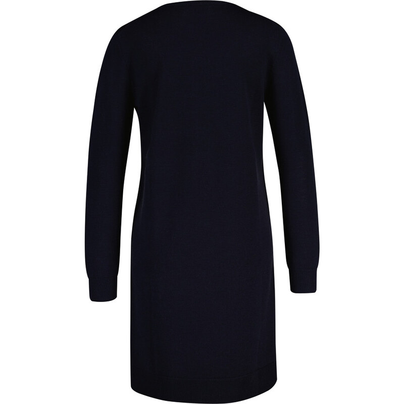 ŠATY GANT FINE MERINO KNITTED DRESS EVENING BLUE