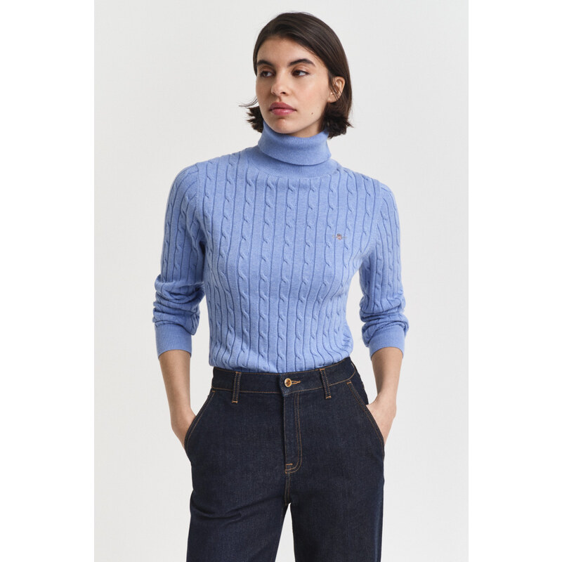 ROLÁK GANT STRETCH COTTON CABLE TURTLENECK CLEAR SKY