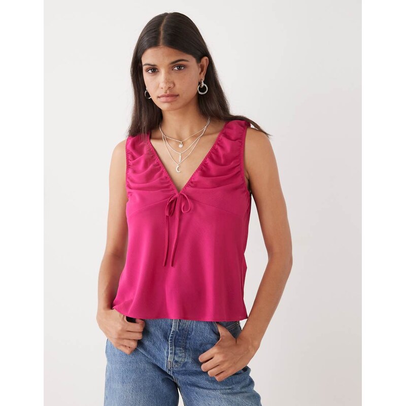 COLLUSION babydoll chiffon cami in pink