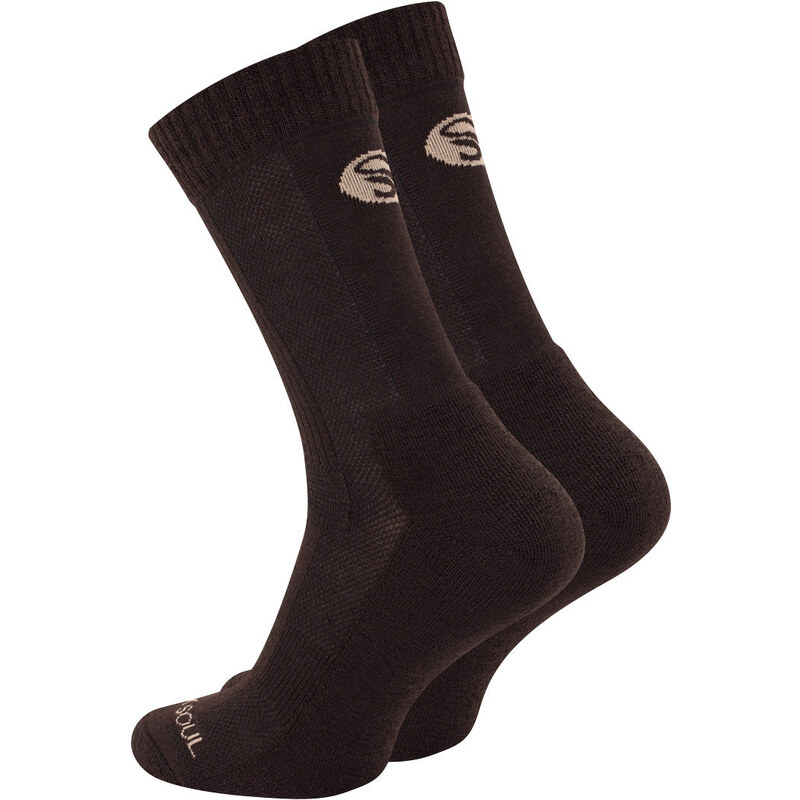 Stark Soul Ponožky unisex outdoorové vyrobené z vlny MERINO - hnědé 107873645