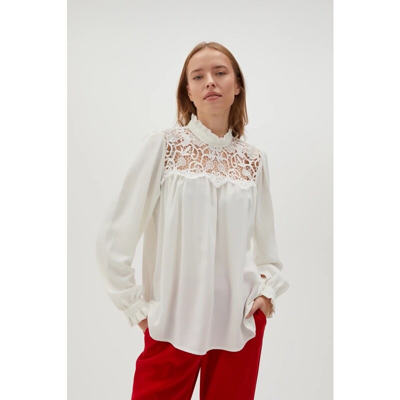 Marisse Womens Shirt L-Ko-4550 Off White 108312019