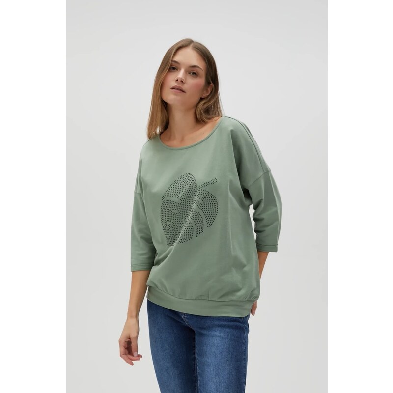 Marisse Womens Sweatshirt L-Bl-4600 Olive