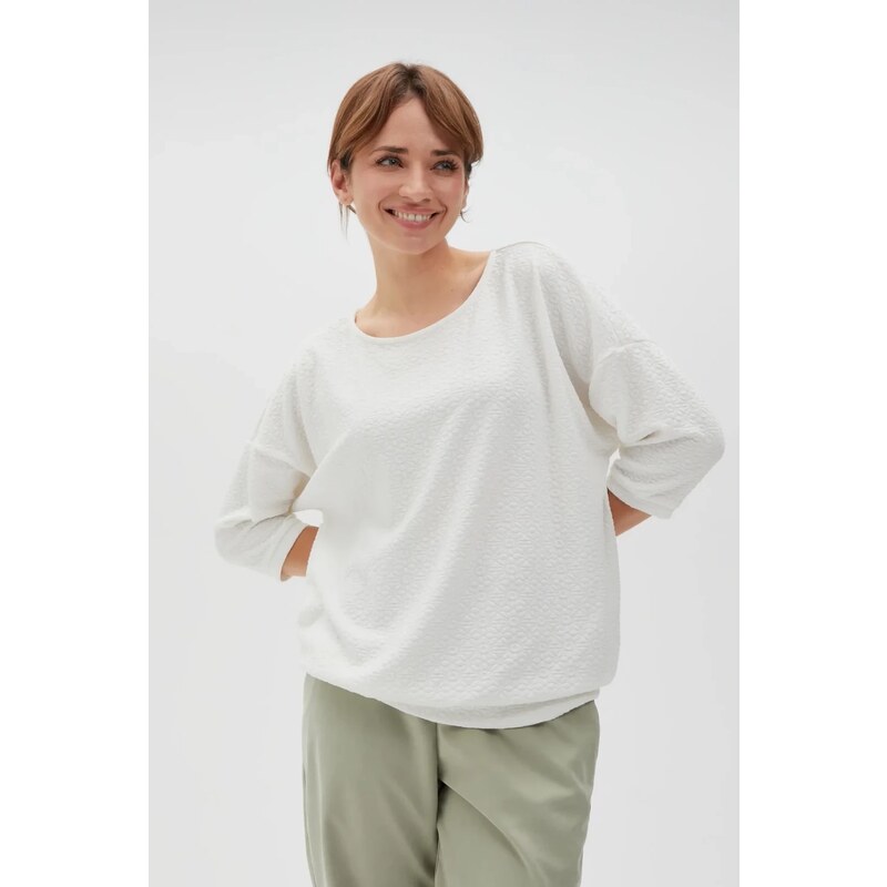 Marisse Womens Sweatshirt L-Bl-4617 Off White