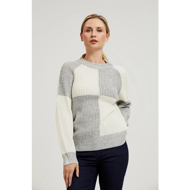 Marisse Womens Sweater Z-Sw-4500 Off White_Grey