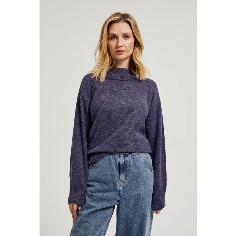 Marisse Womens Sweater Z-Sw-4511 D.Violet Mel