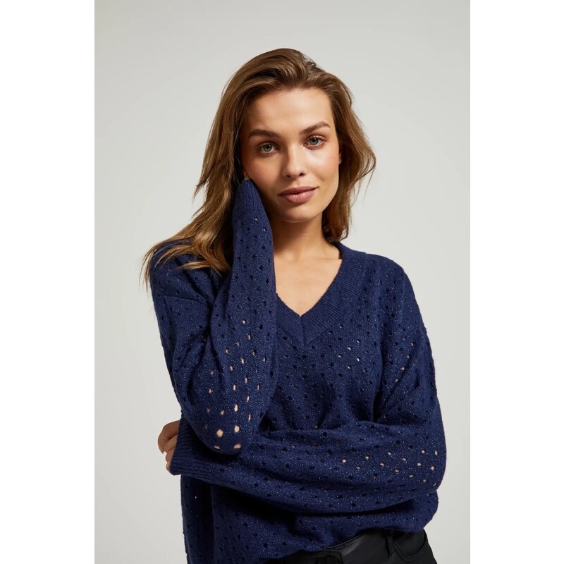 Marisse Womens Sweater Z-Sw-4520 Navy