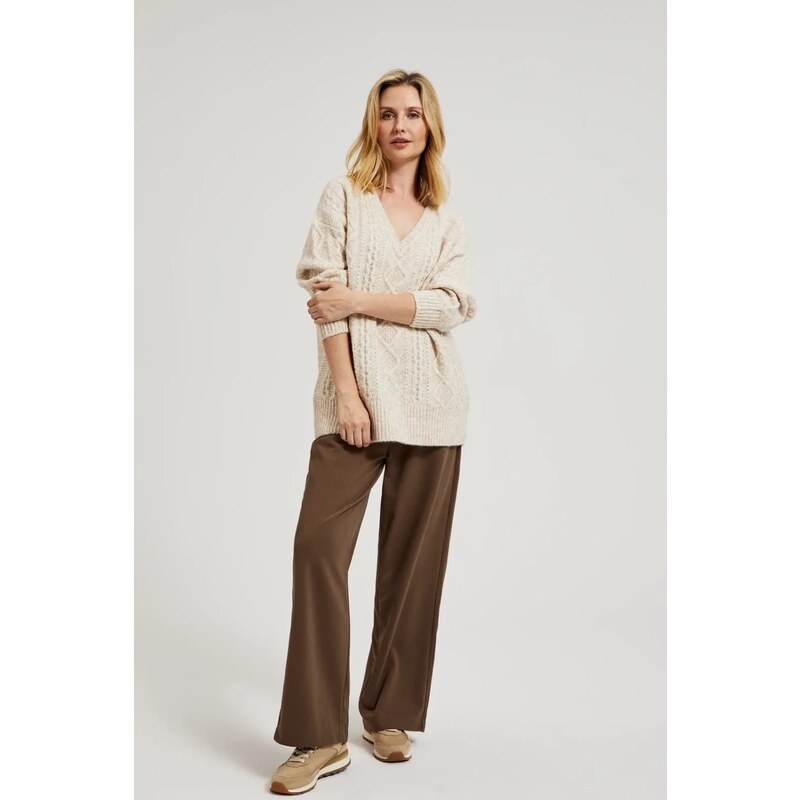 Marisse Womens Sweater Z-Sw-4536 L.Beige Mel
