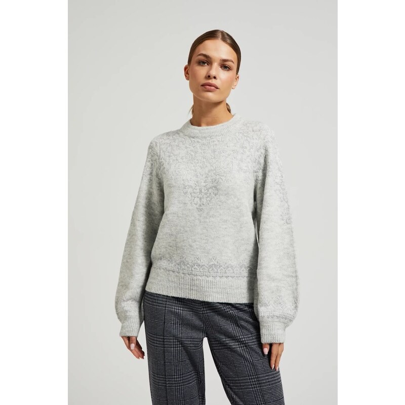 Marisse Womens Sweater Z-Sw-4551 Grey Mel