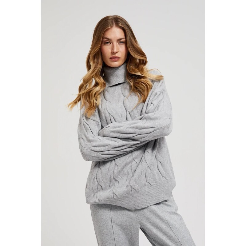 Marisse Womens Sweater Z-Sw-4564 Grey Mel