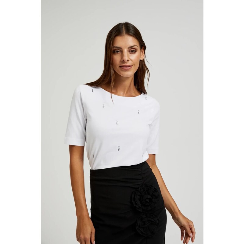 Marisse Womens Blouse Z-Ts-4537 White