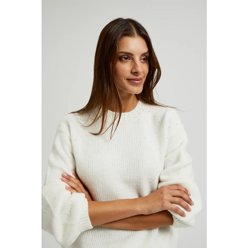 Marisse Womens Sweater Z-Sw-4570 Off White