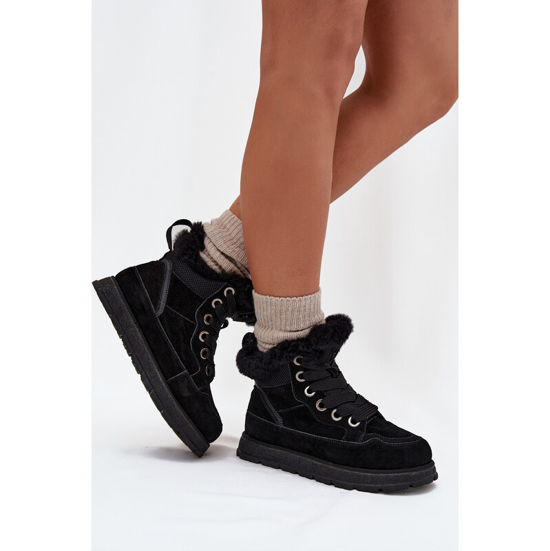 BIG STAR SHOES Dámské Zimní Boty Na Platformě S Kožíškem Big