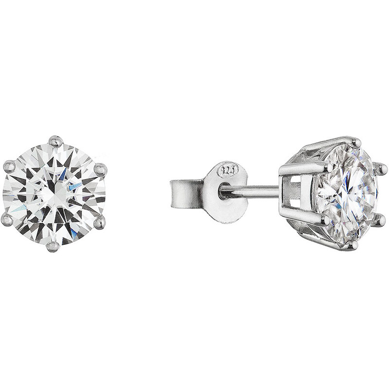 Stříbrné náušnice MIA 11M00002 moissanite