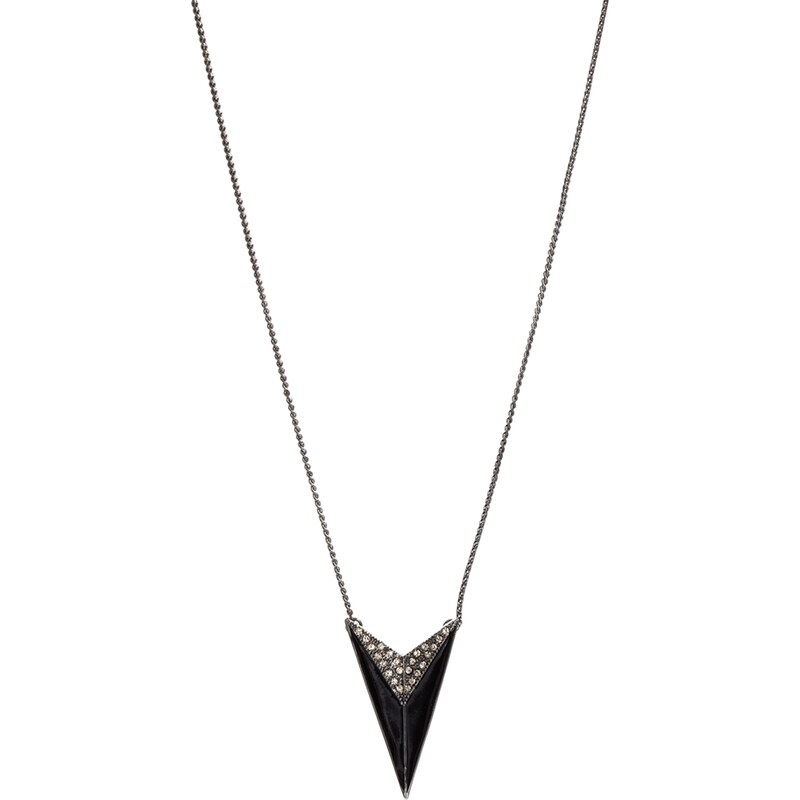 Pilgrim Hermatite Plated Black Triangle Necklace - Grey