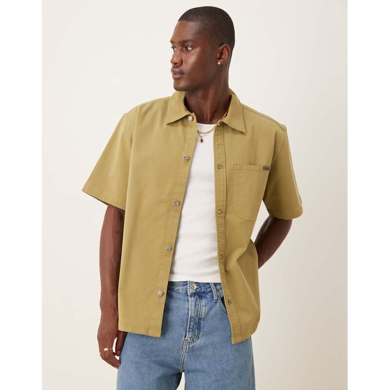 Calvin Klein Jeans relaxed utility short sleeve shirt in pale