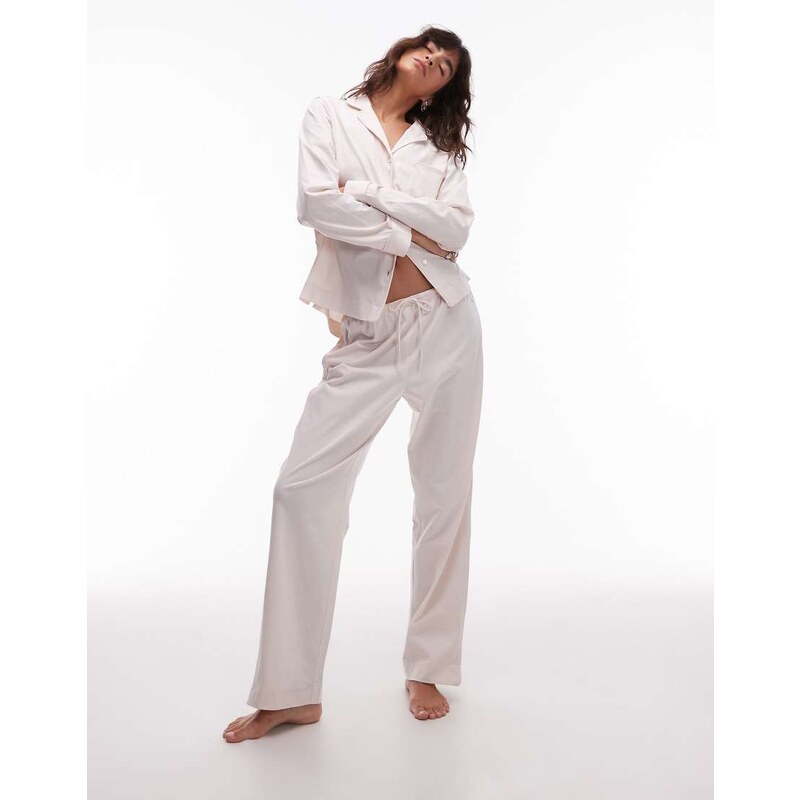 ARKET mix and match cotton pyjama trousers with white contrast