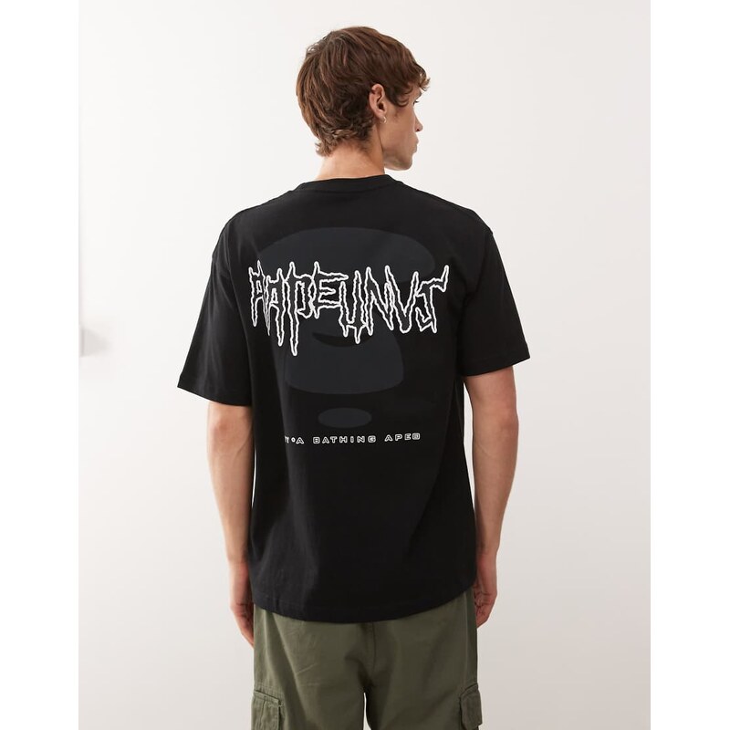 Aape by A Bathing Ape boxy fit t-shirt in black with chest and back 107880415