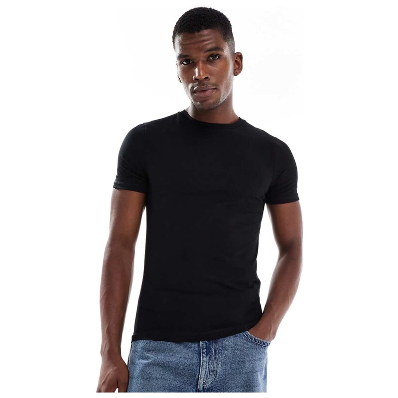 ASOS DESIGN Essentials muscle fit t-shirt in black