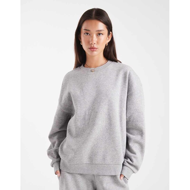 ASOS DESIGN ultimate oversized brushback sweatshirt in grey marl