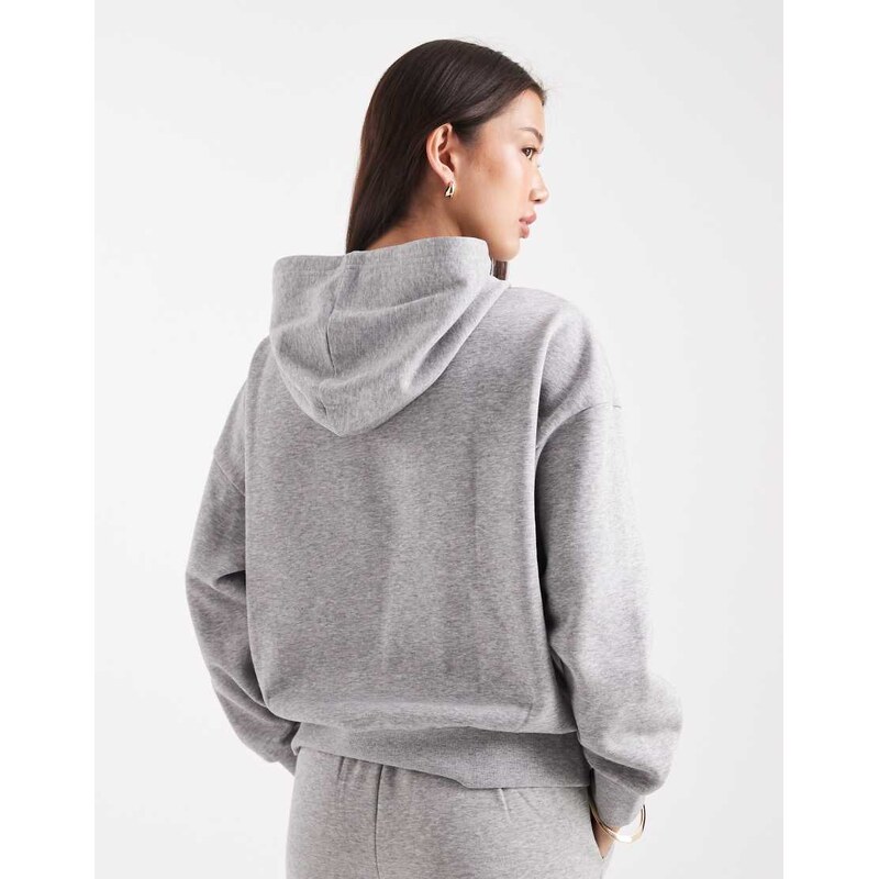 ASOS DESIGN oversized brushback hoodie in grey marl