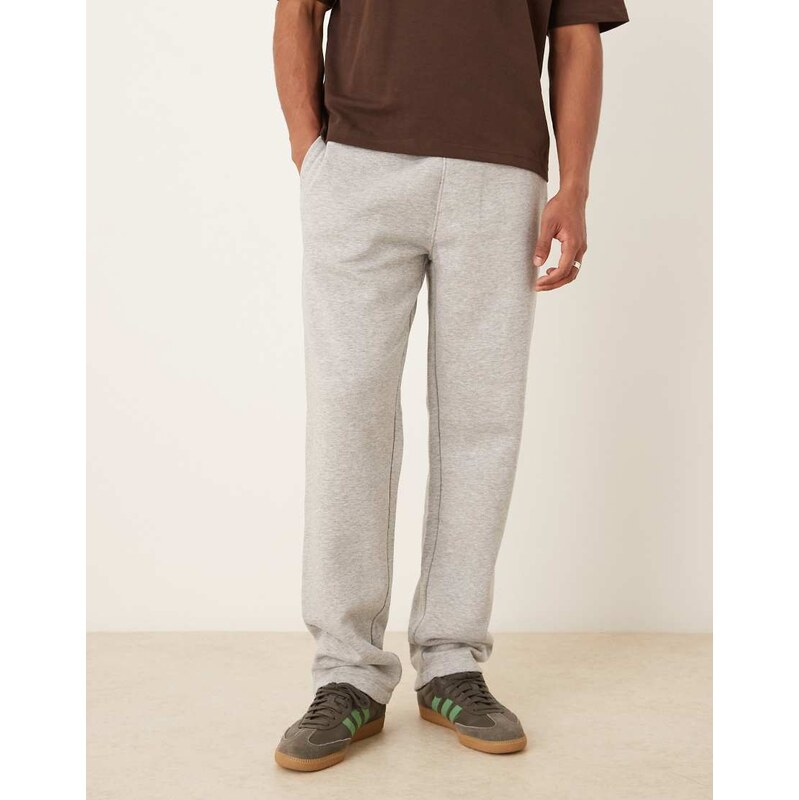 ASOS DESIGN essentials straight leg jogger in grey marl
