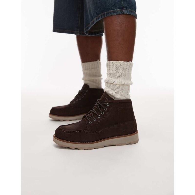 Timberland Mid chukka lace boots in dark brown suede