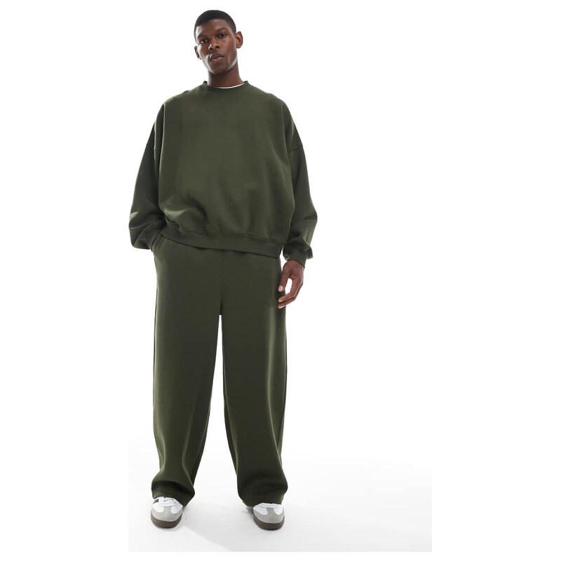 ASOS DESIGN essentials extreme oversized sweatshirt in khaki-Green