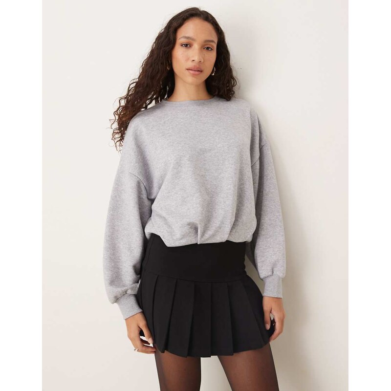 ASOS DESIGN bubble hem sweatshirt in grey marl 107889263