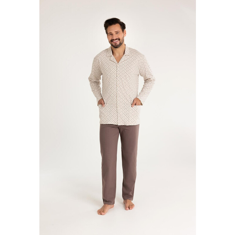 Pyžamo model 21266464 dlouhé/r MXL pánské rozepínací - Regina
