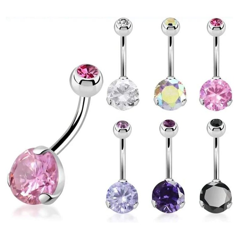 Achadirect Piercing do pupíku s kamínkem v různých barvách BNRDZ8JB 107469457